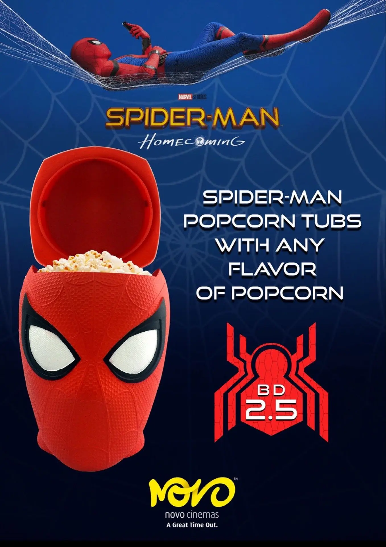 Novo Spiderman Popcorn Tubs